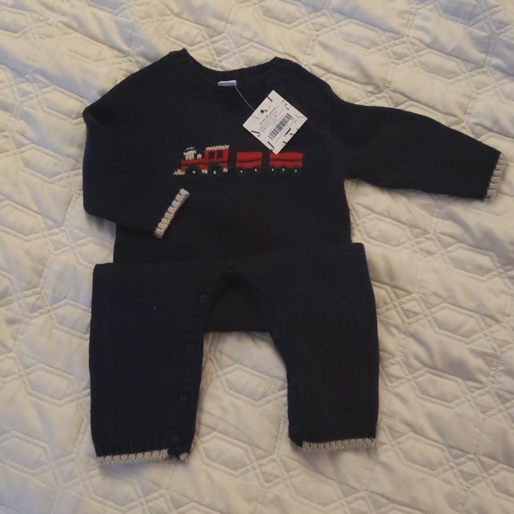 Janie and Jack, train knit one piece 6-12 NWT